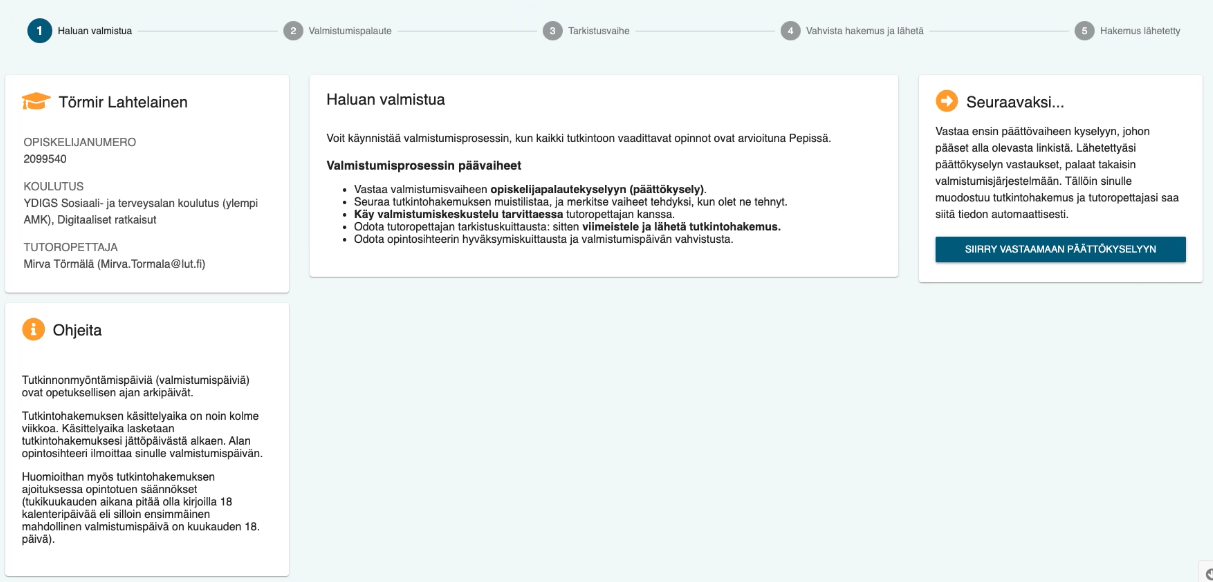 Valmistumisjärjestelmä