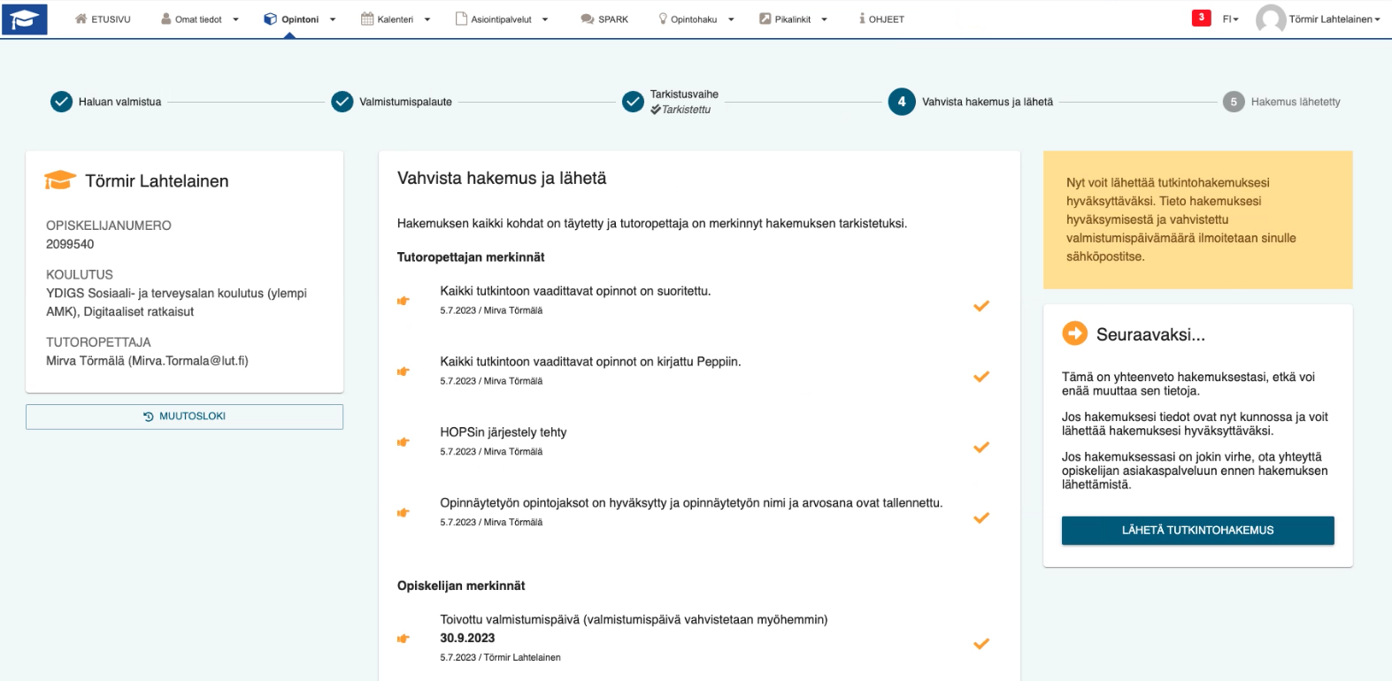 Valmistumisjärjestelmä