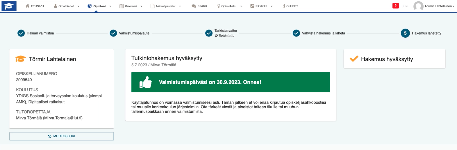 Valmistumisjärjestelmä