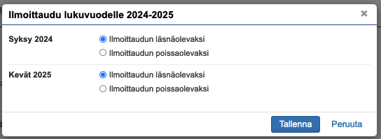 lukukausi-ilmoittautuminen