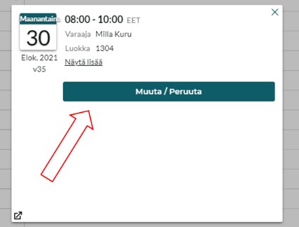 Varauksen peruuttaminen