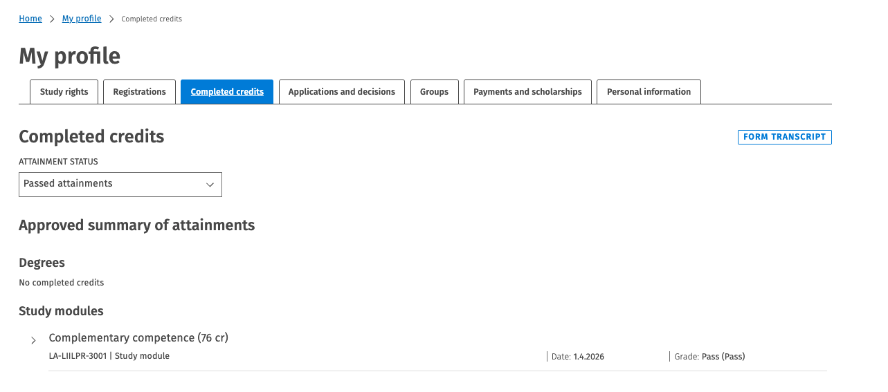 example of my profile